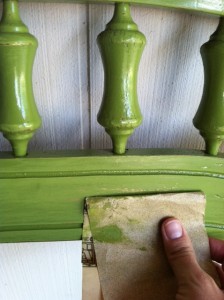 Sanding Paint for Worn Look