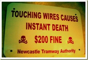 Touching wires causes instant death. Fine