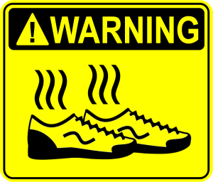 Stinky shoes sign