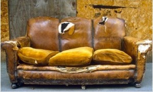 worn out sofa