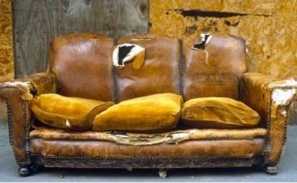 worn out sofa